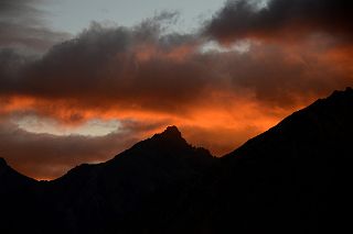 09 Sunset On Mountain Southwest Of Aconcagua Plaza de Mulas Base Camp.jpg